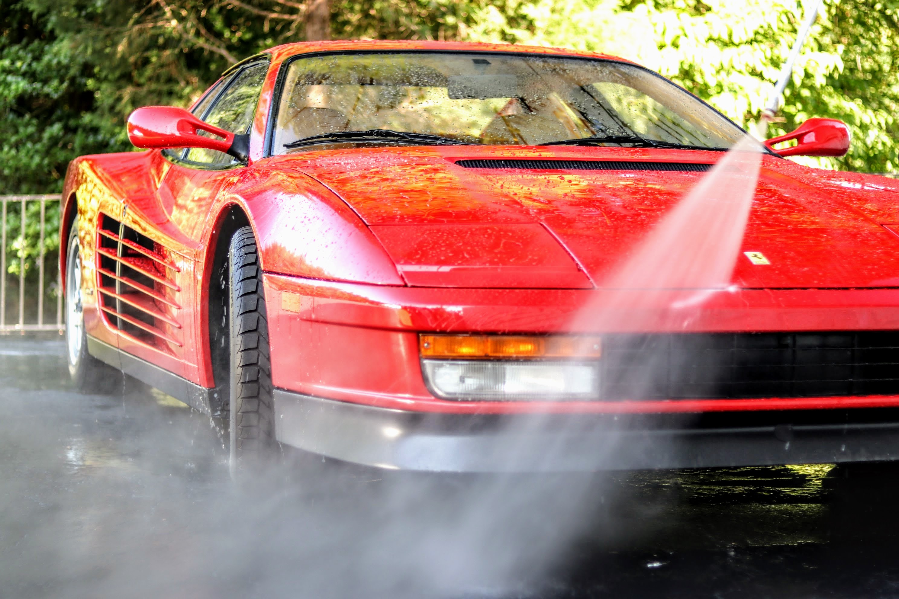 Rinsing the Ferrari Testarossa