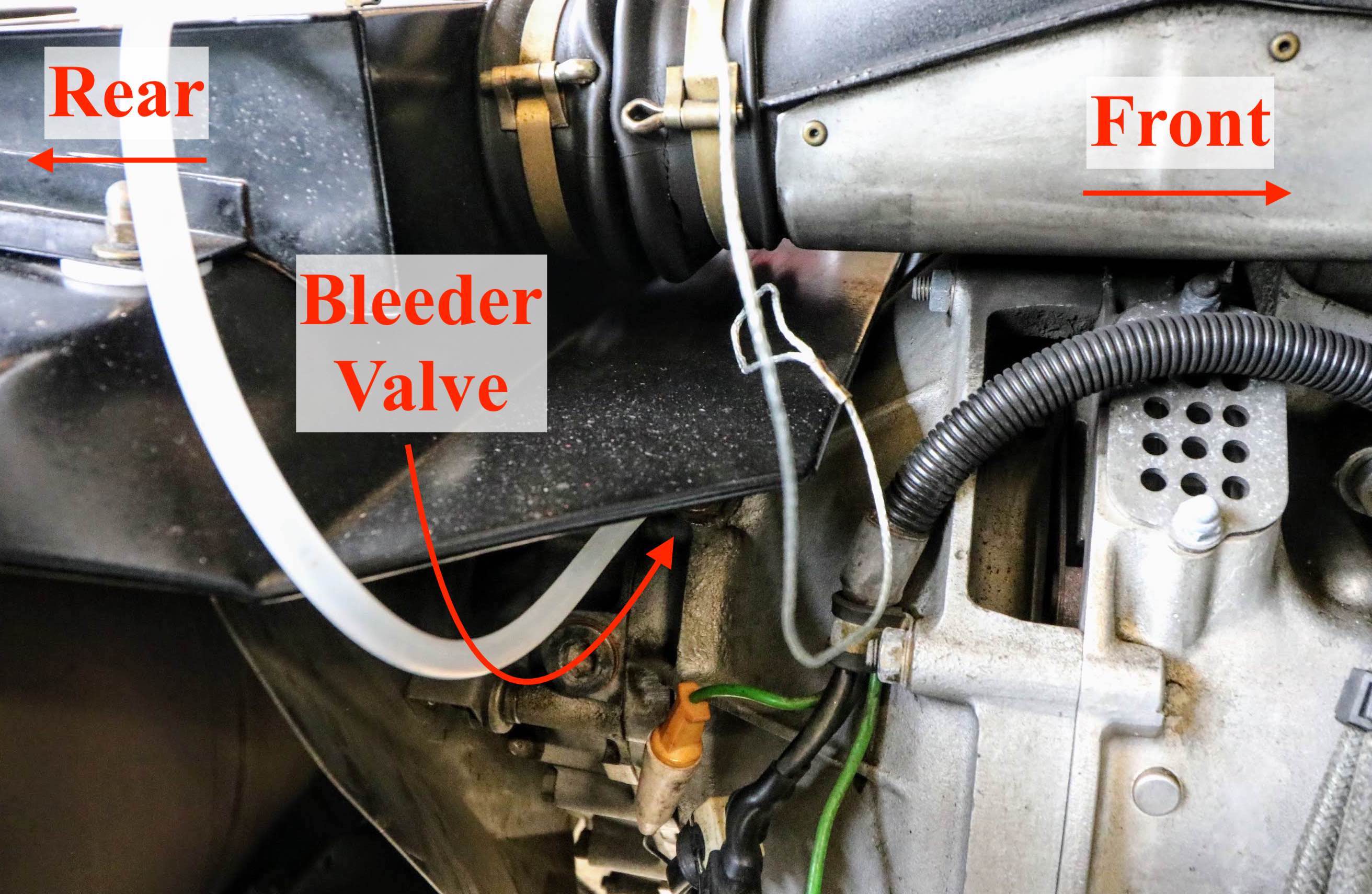 Ferrari Testarossa clutch fluid bleeder valve location