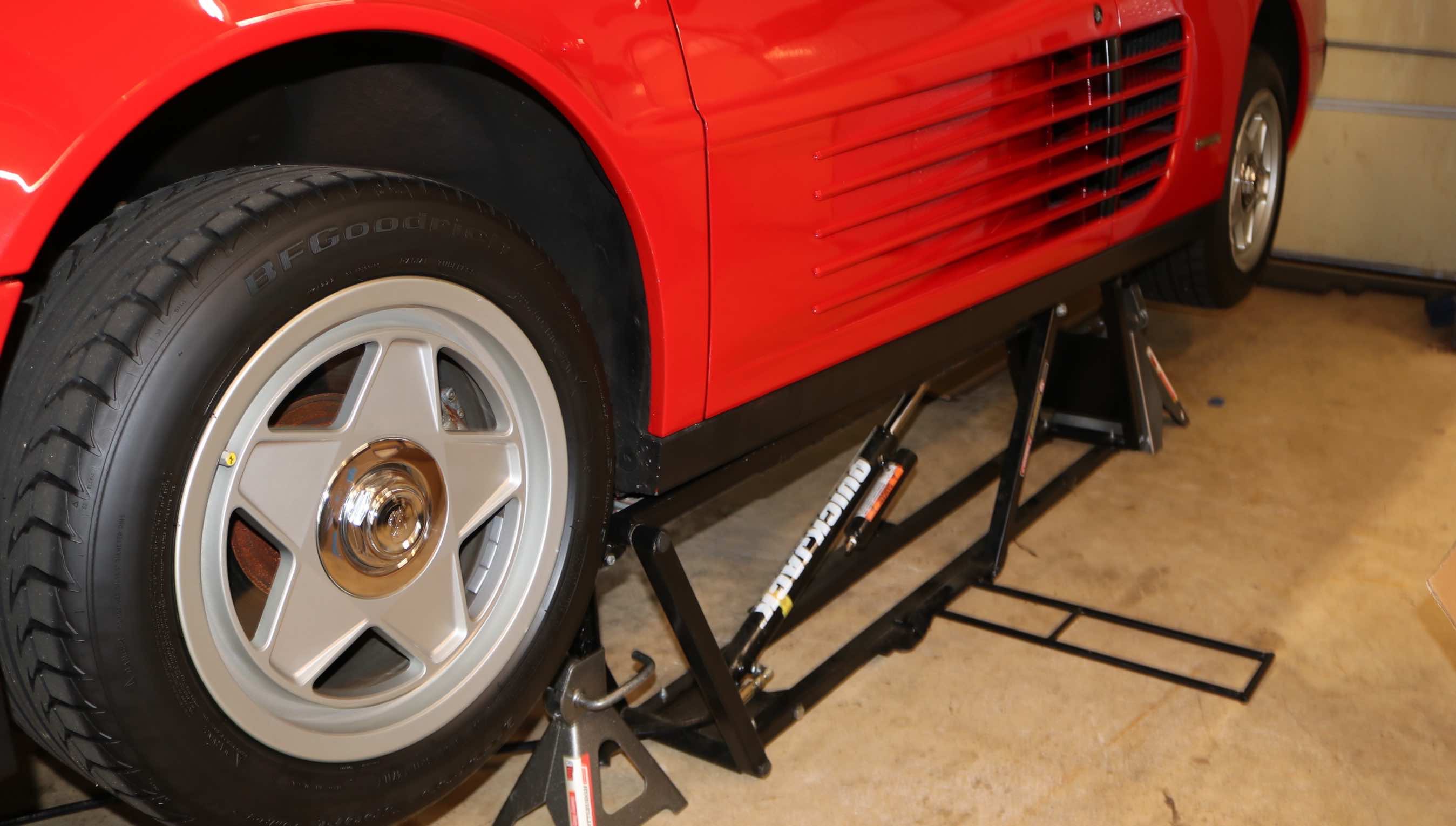 Ferrari Testarossa on the QuickJack BL-5000XL portable lift